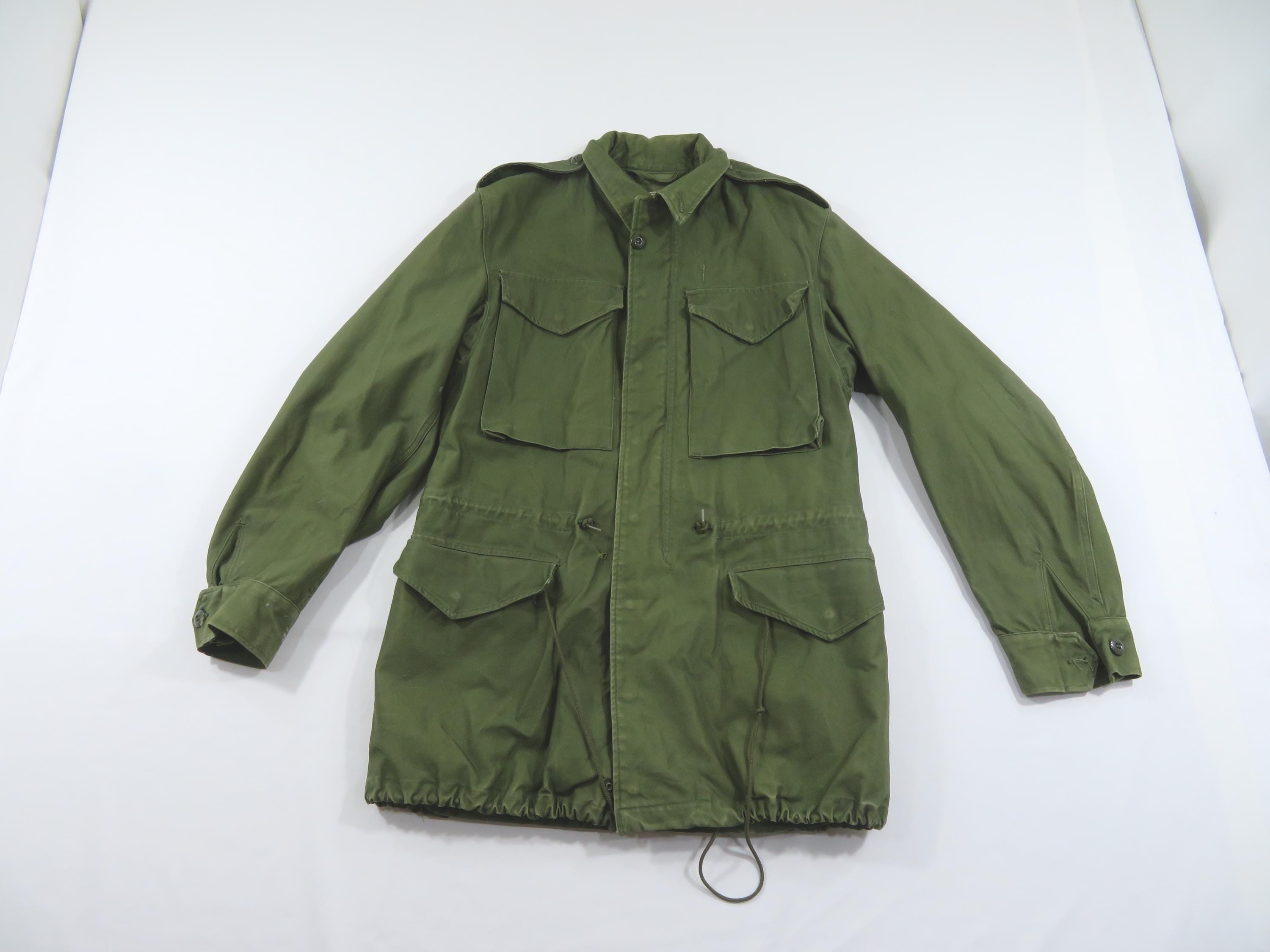 Military Man's Cotton Sateen Cold Weather Field Jacket, Sz Long