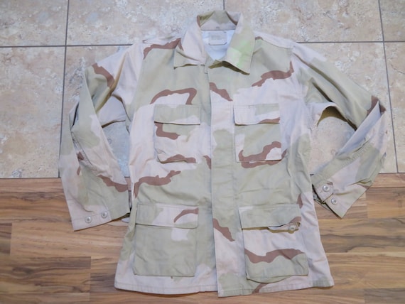 Vintage Military Desert Camouflage Combat Coat Be… - image 1