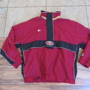 Vintage 90s Red Starter NFL San Francisco 49ers 1/4 Zip Padded Jacket -  X-Large Nylon– Domno Vintage