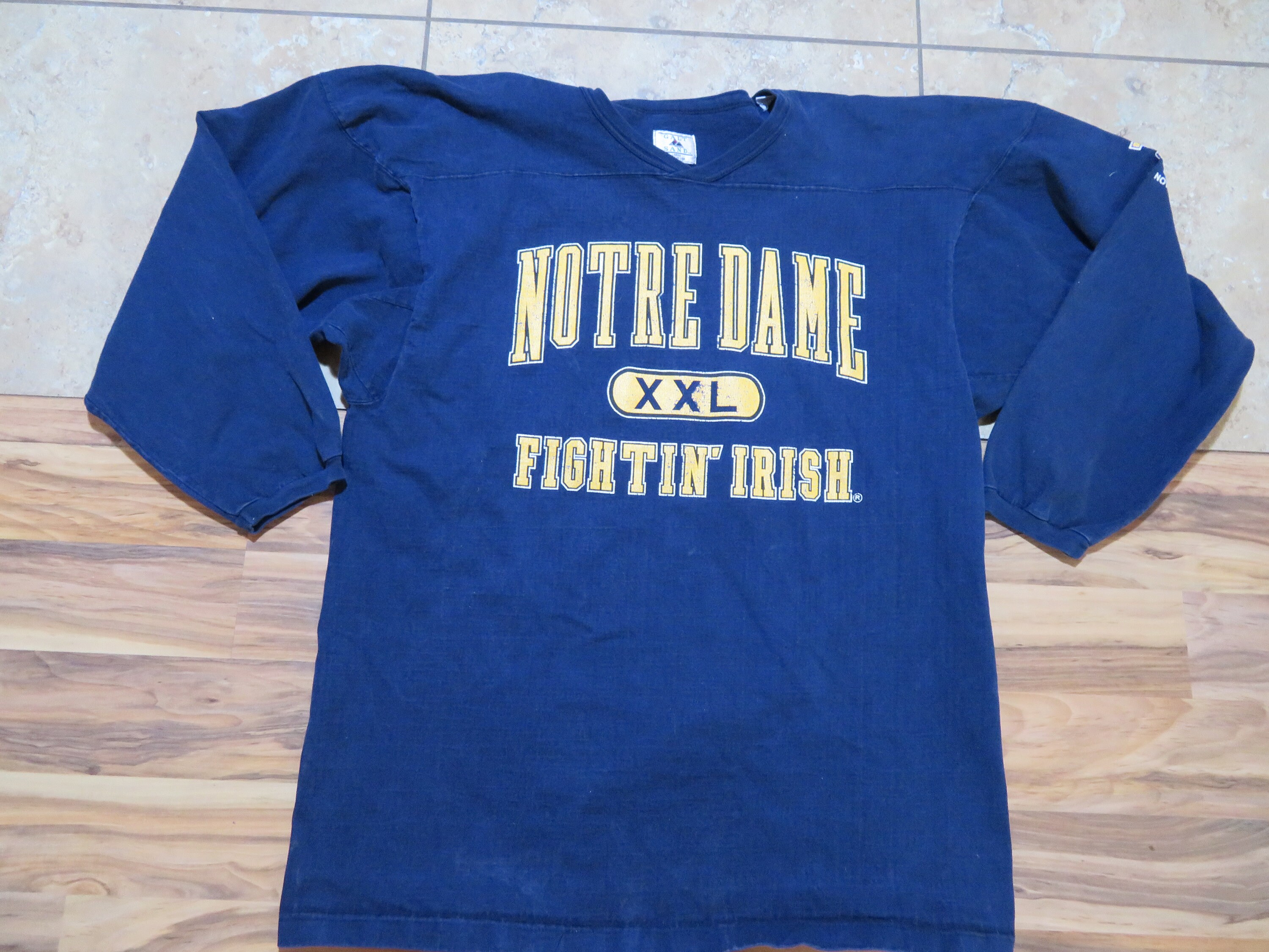 Vintage Notre Dame Football Jersey Style Heavy Shirt Pullover Etsy