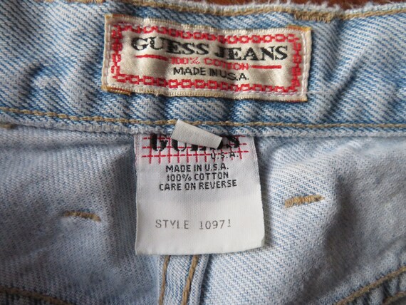 VTG GUESS Jean Shorts Light Blue Wash Made in USA… - image 7