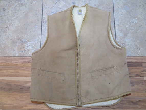 Vintage Carhartt Sherpa Lined Work Vest Carhartt … - image 1