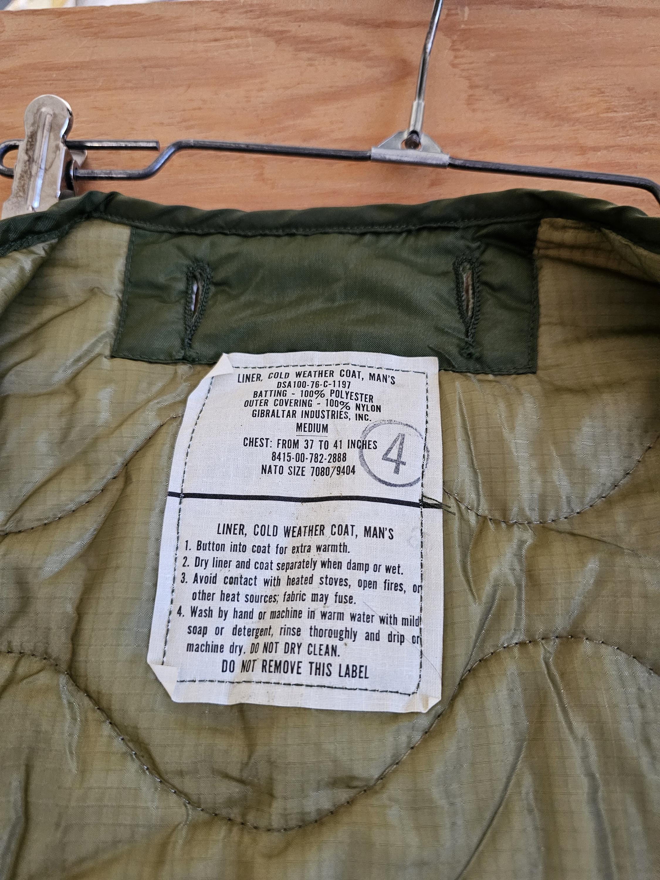 Vintage Army Military Cold Weather Field Jacket Coat Quilted Vintage Army Military Cold Weather Field Jacket Coat Quilted