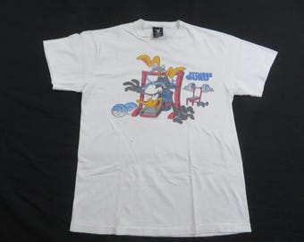 Daffy Duck Fitness Guru Funny White T-Shirt Sz L 1990s M10