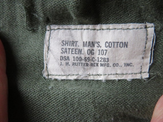 Vintage Military Cotton Sateen Uniform Shirt Viet… - image 3