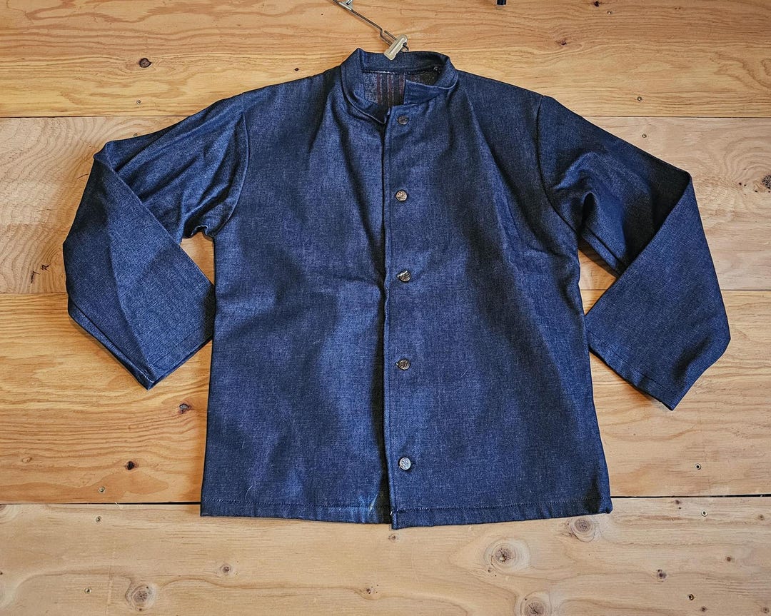 Vintage Denim Dark Blue Wash Blanket Lined Button up Jacket Size XL ...