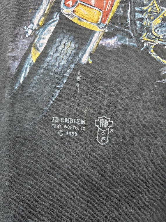Vintage 3d Emblem Harley Davidson Street Tough Black T-shirt Show
