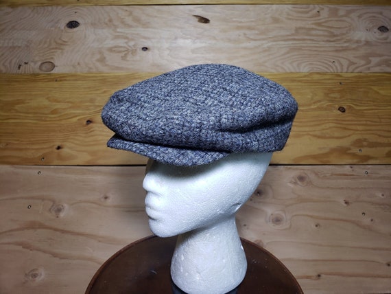 Vintage Harris Tweed Scotland Newsboy Cap Hat Var… - image 1