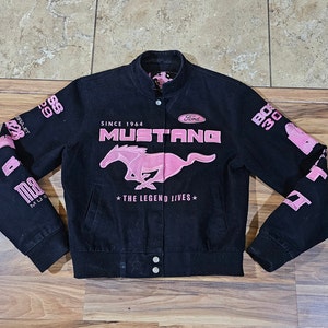 Jeff Hamilton JH Design Ford Mustang Racing Jacket BLACK Pink