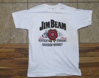 Jim Beam Kentucky Straight Bourbon Whiskey Men's Shirt Size Medium 3/4 Sleeve 