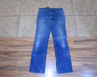 Vintage LEVIS 517 Red Tab Zip-Fly Jeans Dark Blue Wash Tagged 38x34   Measured  36x33