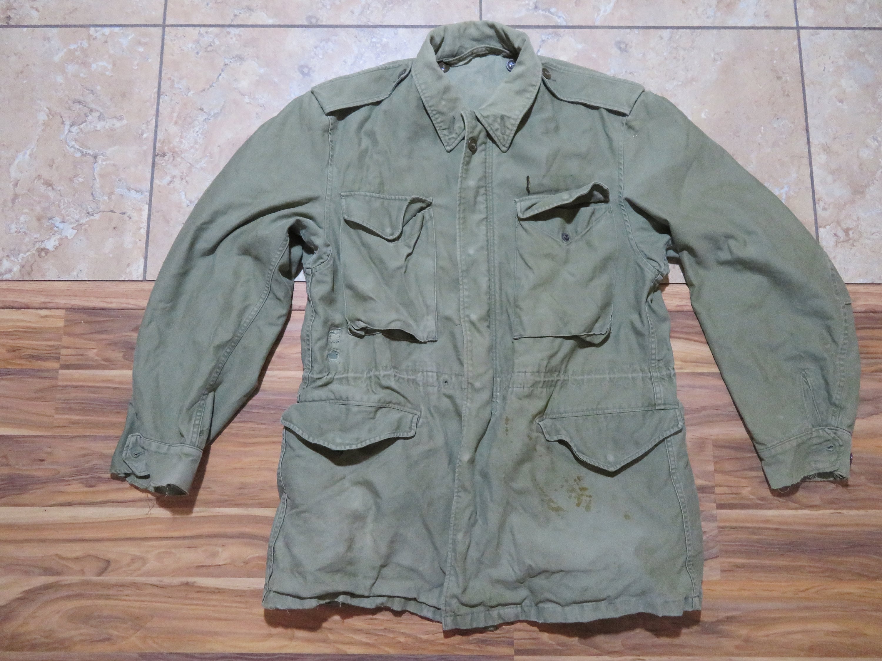 Vintage 1955 Mans Coat Uniform Coat Wind Resistant Water Repellant