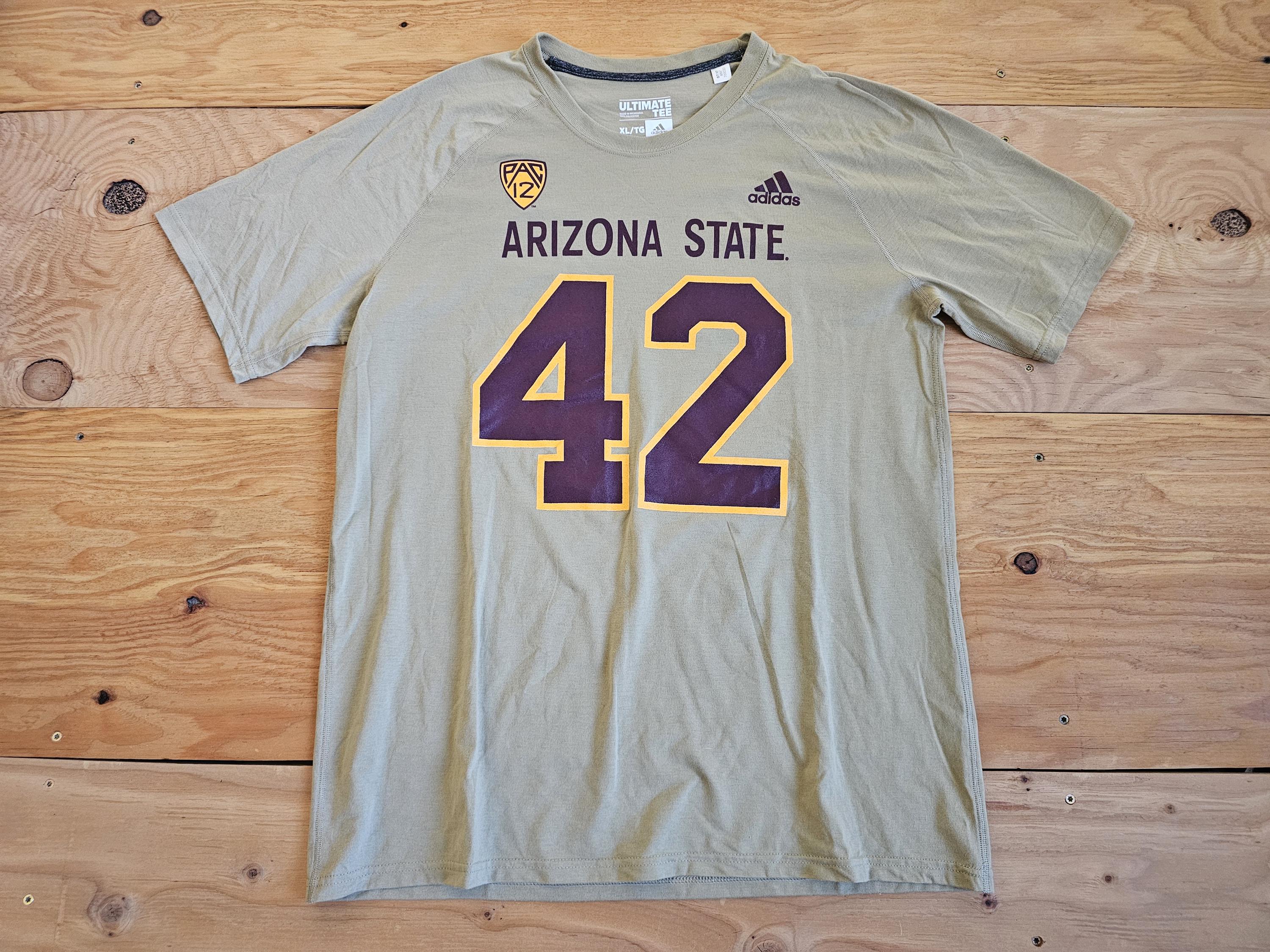 Adidas Arizona State Pat Tillman Football Jersey Style T-shirt Sun