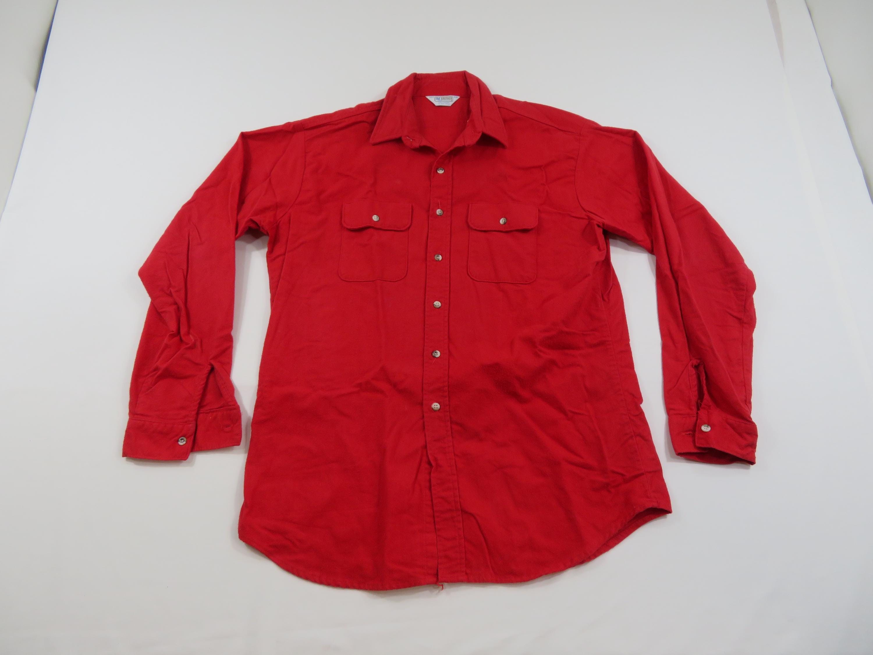 Five Brother Flannel Shirt Red Button up Sz Tall XL 17-17 1/2