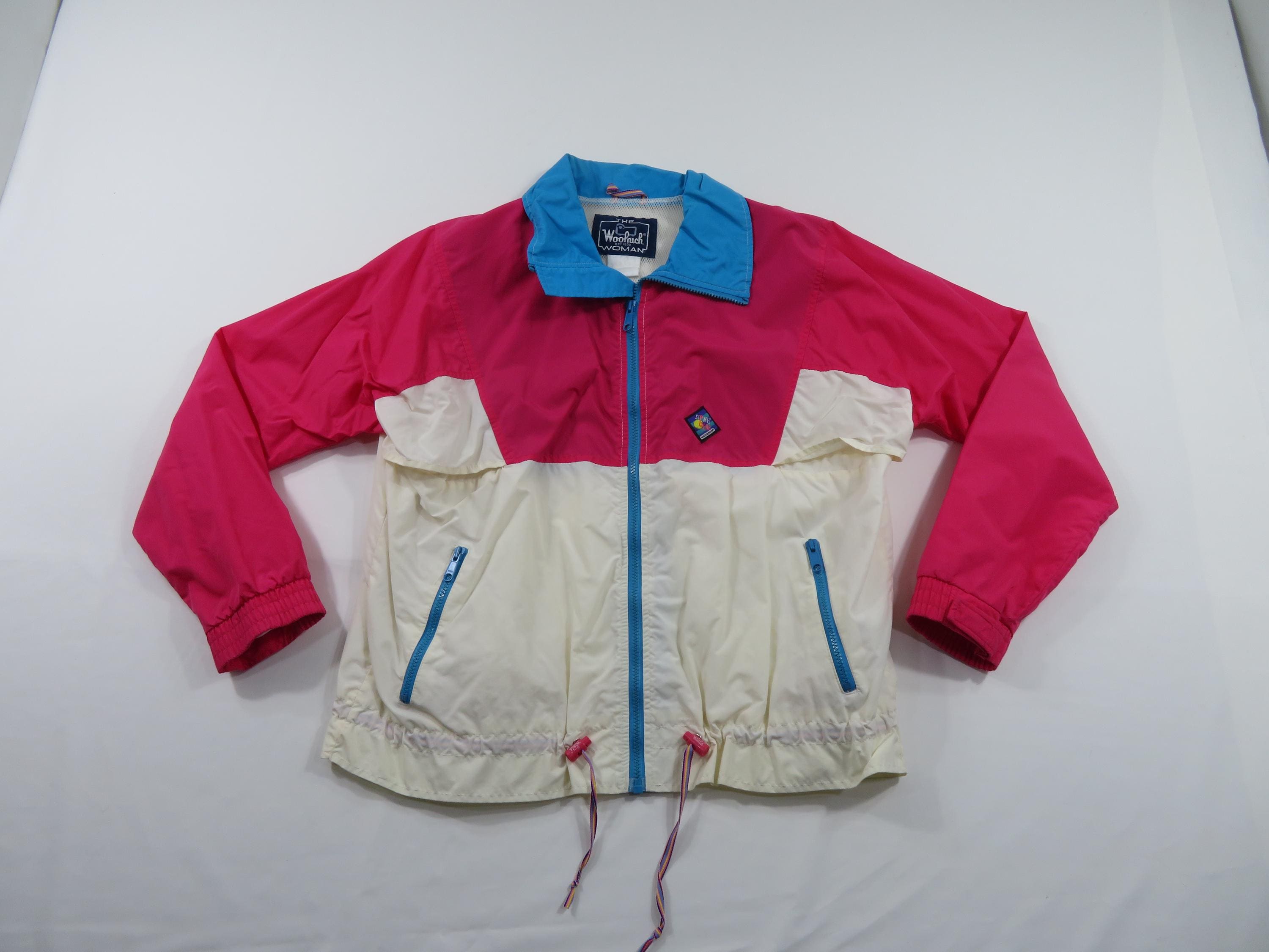 Woolrich Woman Sigmet Gear Windbreaker White Pinksz XL 1990s - Etsy