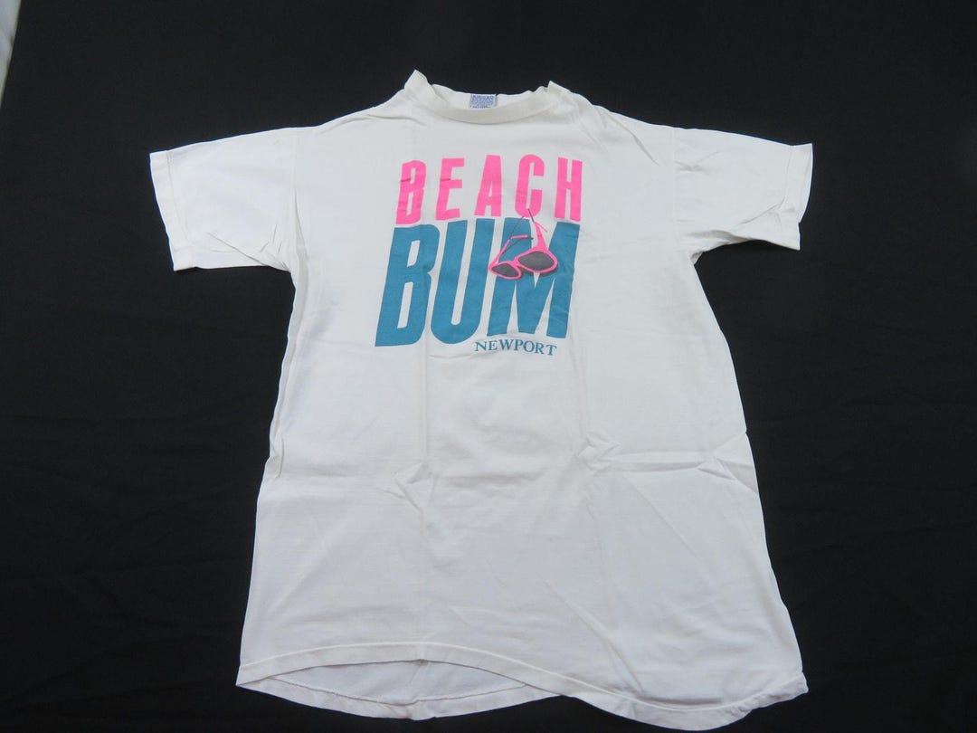 Beach Bum Newport California Poly Tees White T-shirt Sz XL 1980s S10 - Etsy