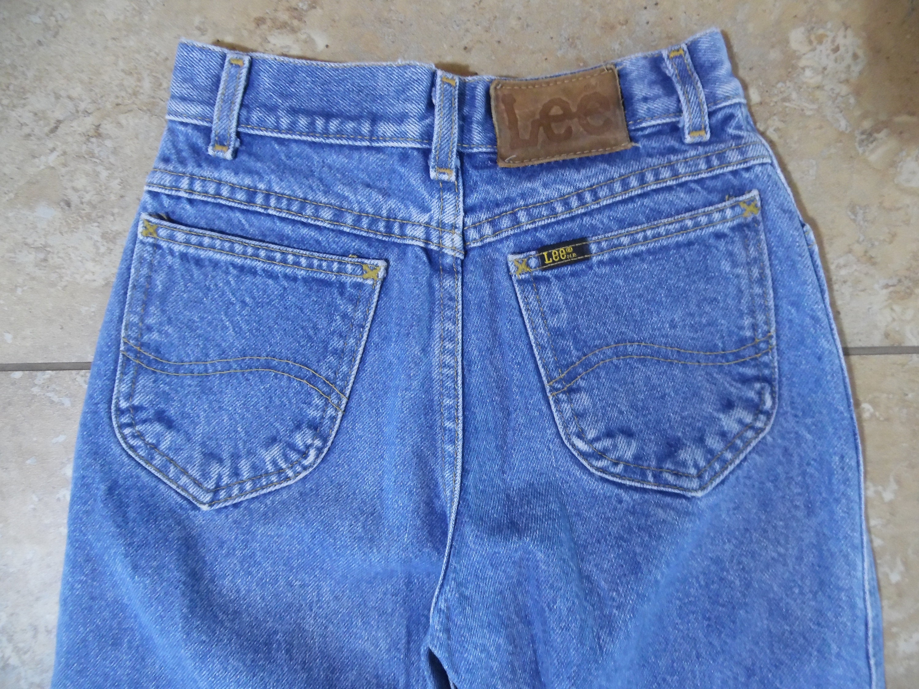 VTG Lee High Waist Medium Wash Blue Jeans USA Made 14 Slim | Etsy