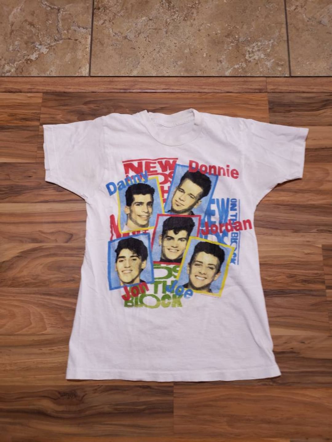 Vintage New Kids on the Block NKOTB Boy Band White Tshirt Sz Etsy