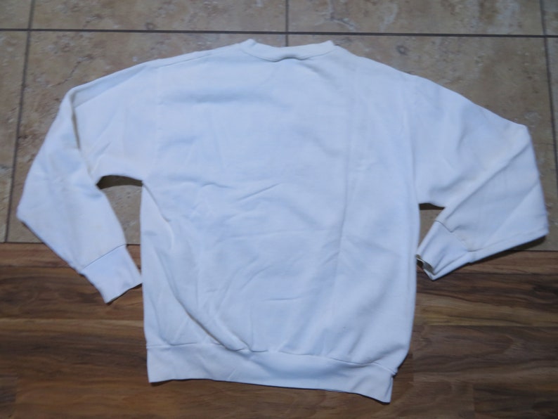 Vintage Hawaii Souvenir Sweatshirt 50/50 Hibiscus WHITE Gold/silver