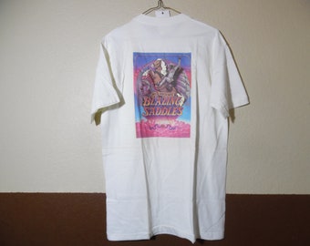 VTG 1970s Blazing Saddles Deadstock white movie cartoon T-Shirt USA Made Large 42-44 NWOT