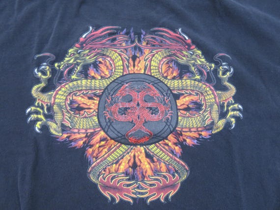 Dragon Double Sided Graphic Black T-shirt, Size XL Y2K - Etsy Israel