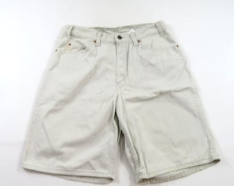 Levi's 560 Denim Shorts White Made in USA Sz 34x11 Measure 32x10 1990s