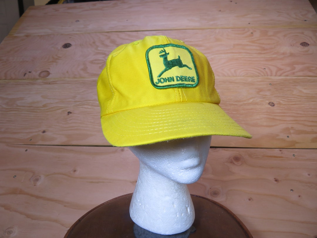 Chapeau vintage John Deere en paille tissée Sun Farm OSFA fabriqué aux États-Unis - Canada