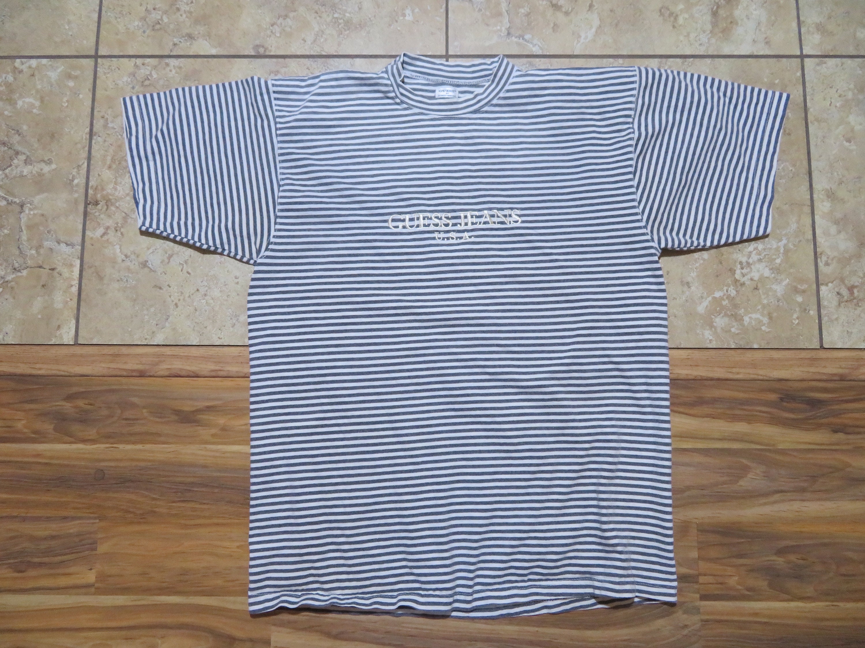 Vintage Jeans USA Horizontal Striped T-shirt Georges - Etsy