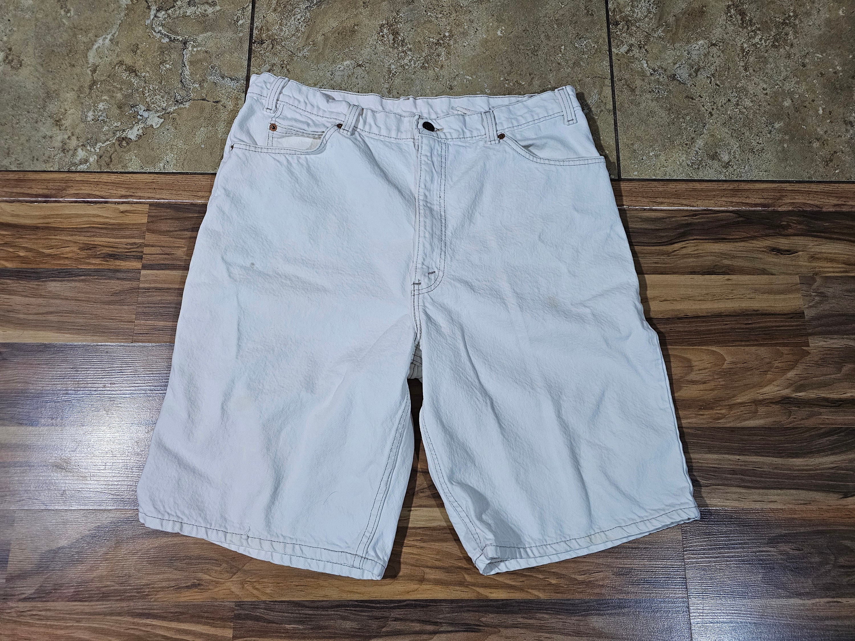 levi's 550 デニムショーツ 36/11 USA製 アメリカ ホワイト Vintage Levi's 550 Relaxed Fit Denim White Shorts Made in