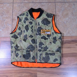 Vintage Reversible Outwear Vest Duck Hunter Camouflage Zip Front