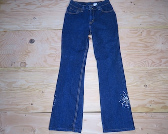 LEVIS 517 Zip Fly Jeans Dark Blue Made in USA Sz 3M Jr Measured:  25x29