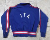 Vintage 1950s/60s ITA College Track Jacket Coat Blue sz S