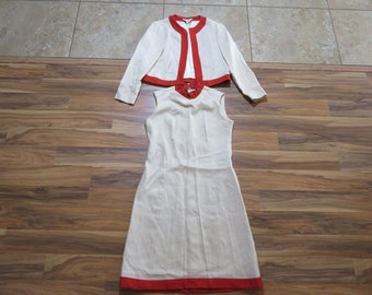Vintage Leslie Fay 2 Stück Set Kleid und Jacke Mod