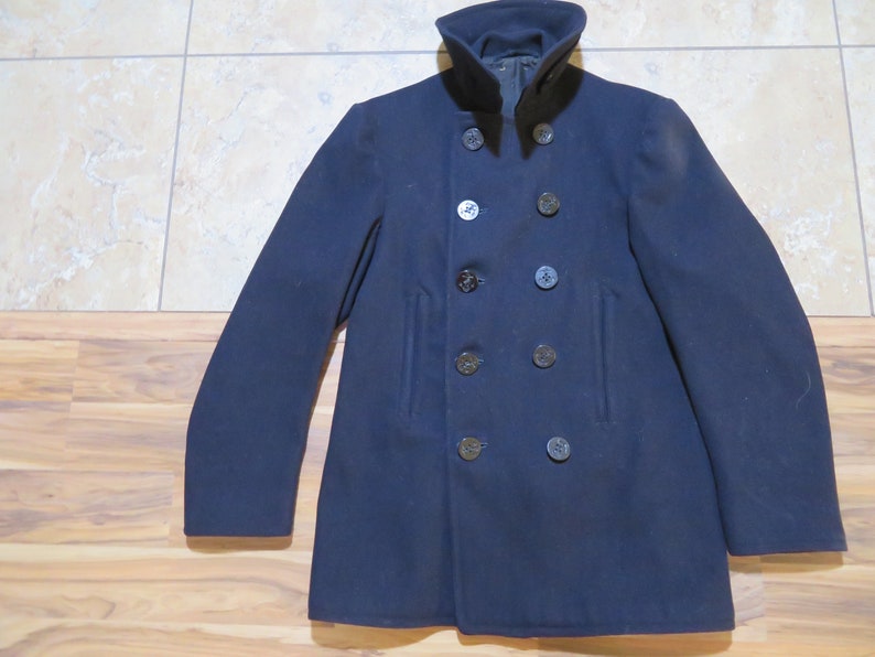 Vintage WWII 10 Button Military USN Peacoat Corduroy-lined - Etsy