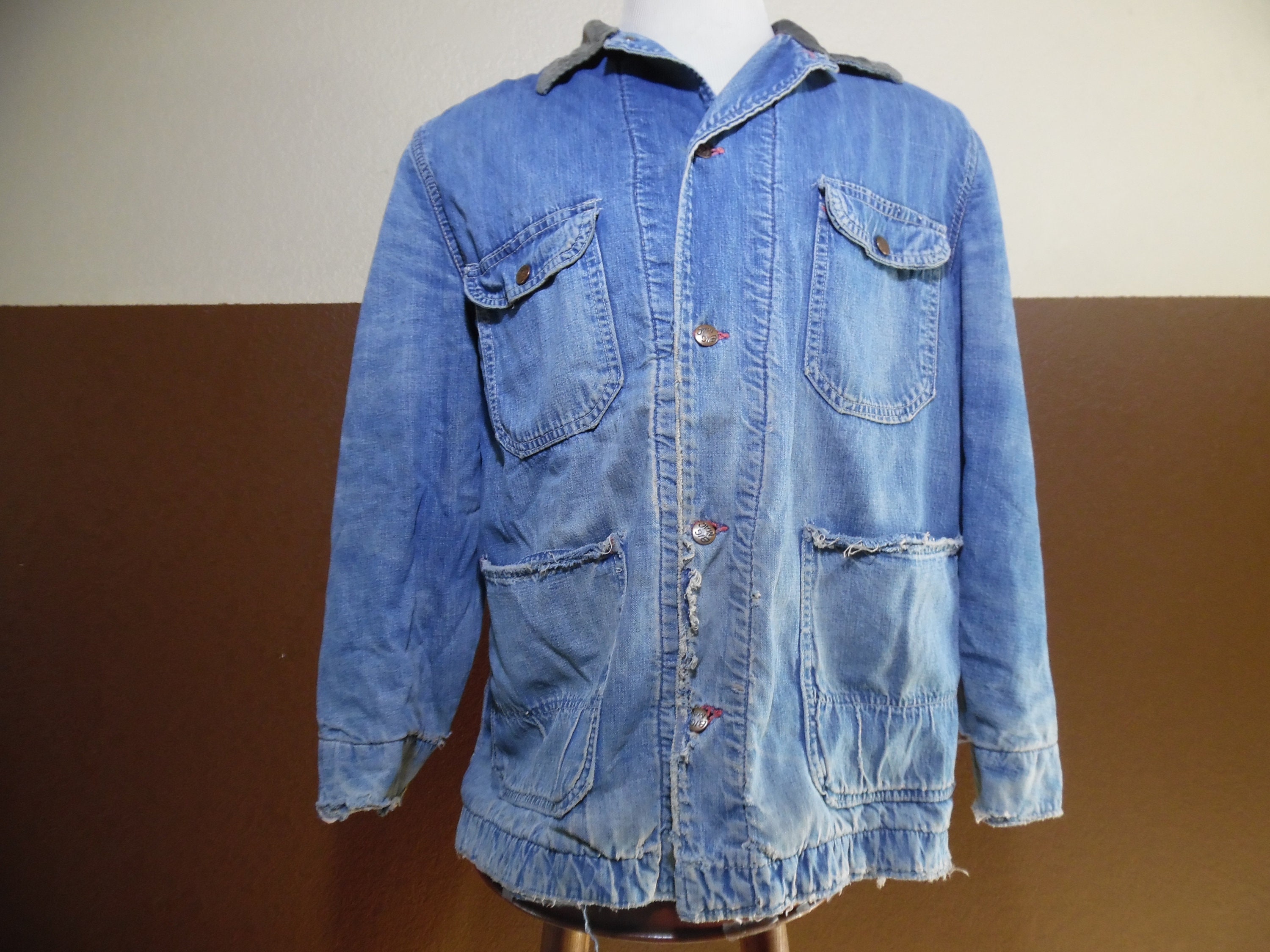 Vintage Big Mac Denim Barn Jacket Chore Coat Old Blanket-lined