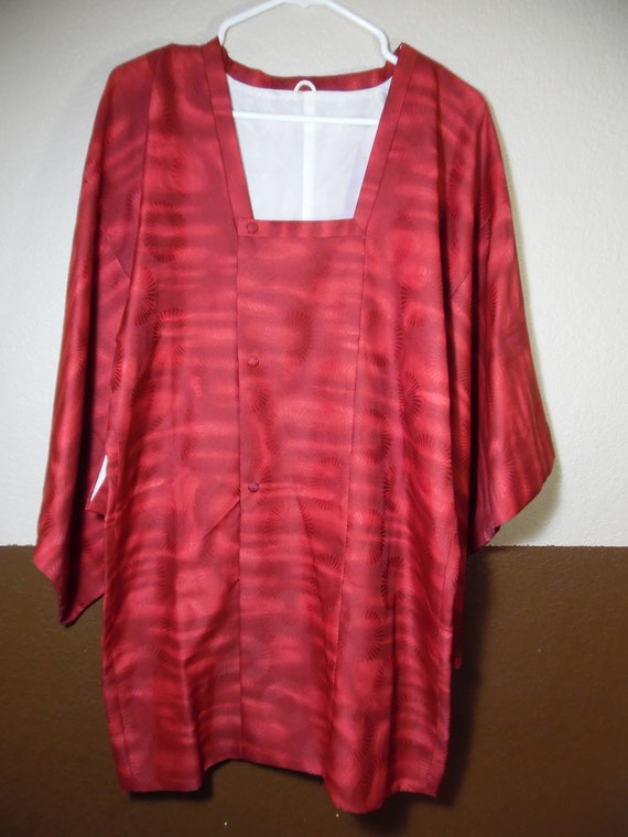 VTG Japanese Red Kimono Gown - image 1