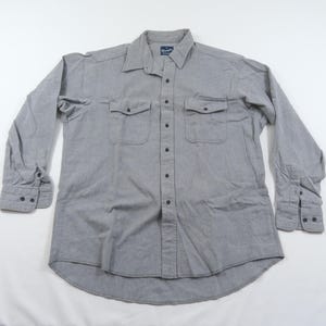 Wrangler Brushed Denim Shirt, Western Cowboy, Gray Button Up Sz XL 1990s
