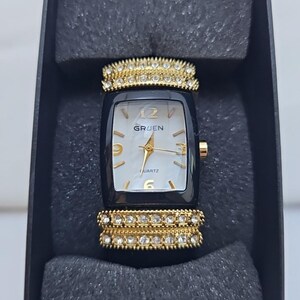 Gruen Watch Black and Gold - Etsy display picture 2