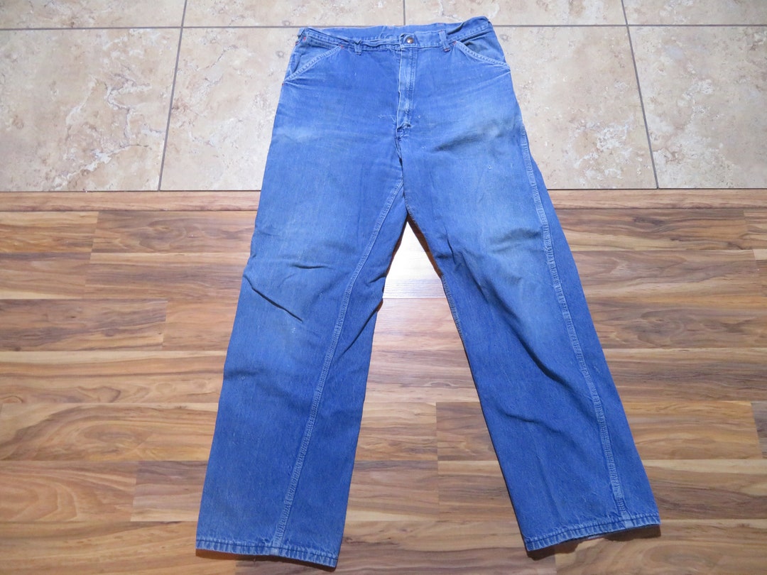 Vintage Sears Union Made Jeans Work Med Blue Wash Made in USA Etsy