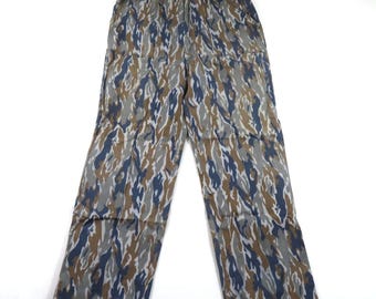 Tree Stand Camo Broek Jacht Bruin Beige Zip Fly Twill Maat 36 x 32 Jaren 1990