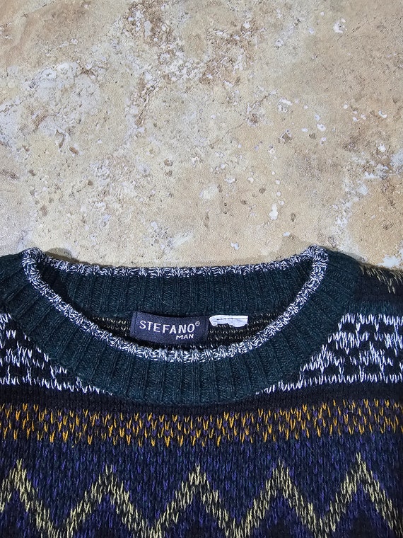 Vintage 1990s Stefano Man Men's Geometric Sweater… - image 3