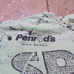 Vintage Miami Beach Volleyball Pendrods Spike It All Over Print Green T-shirt Sz XL image 2