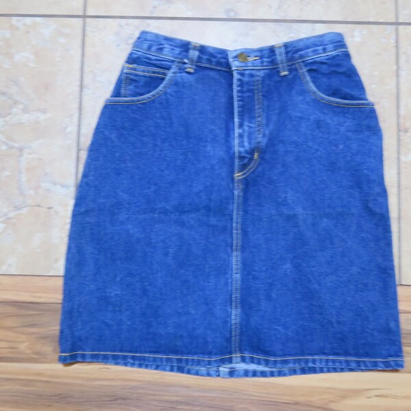 Cotton Knit Jean Skirt in Giorgio Blue