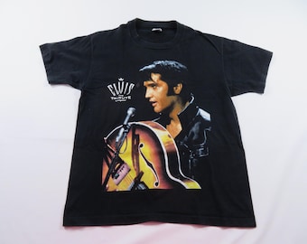 Elvis Presley The Tribute 1990s Black T-shirt Sz XL Double Sided