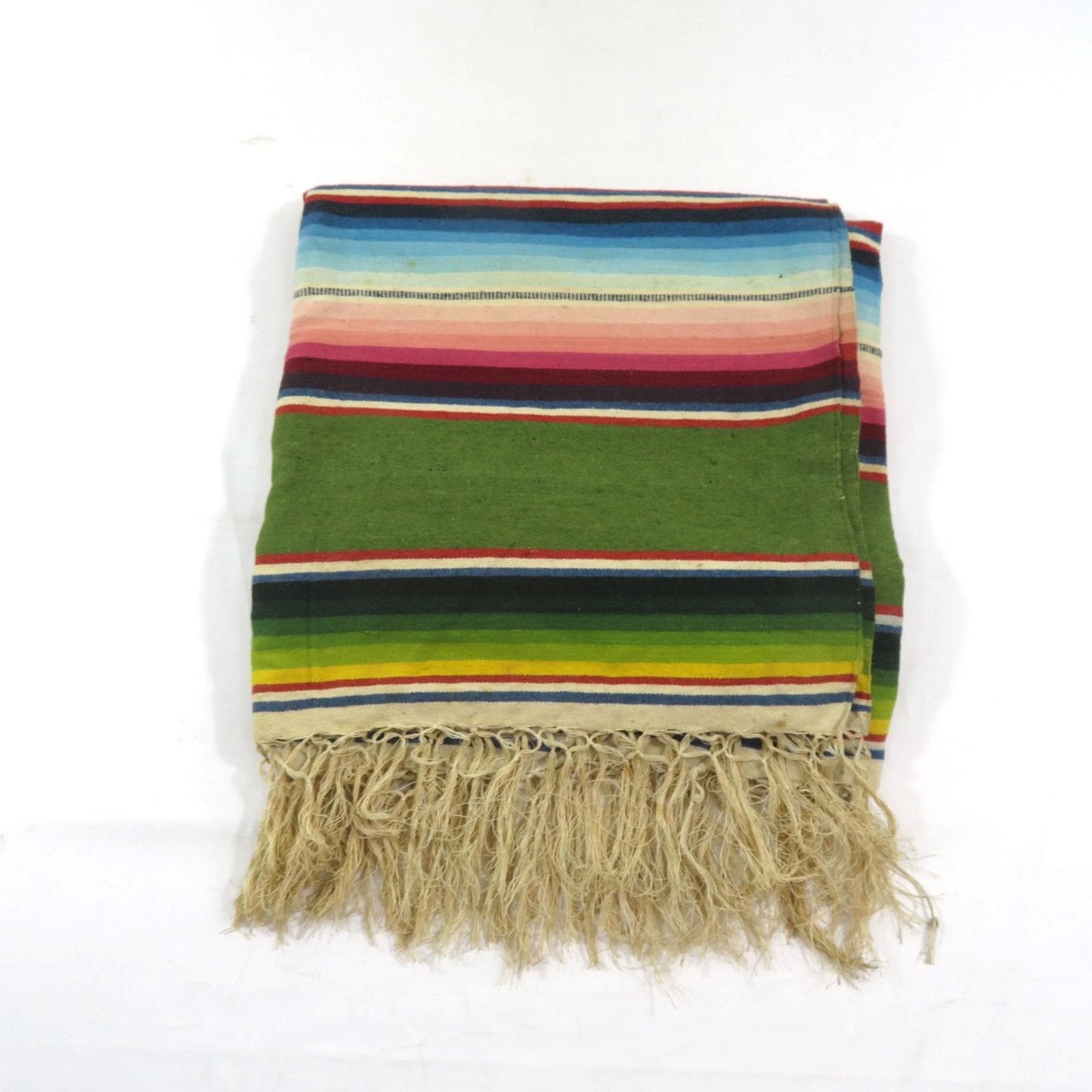 ラグ・カーペット Multi Stripe Wool Mexican Blanket Serape Mexican Blanket Wool Saltillo - Etsy