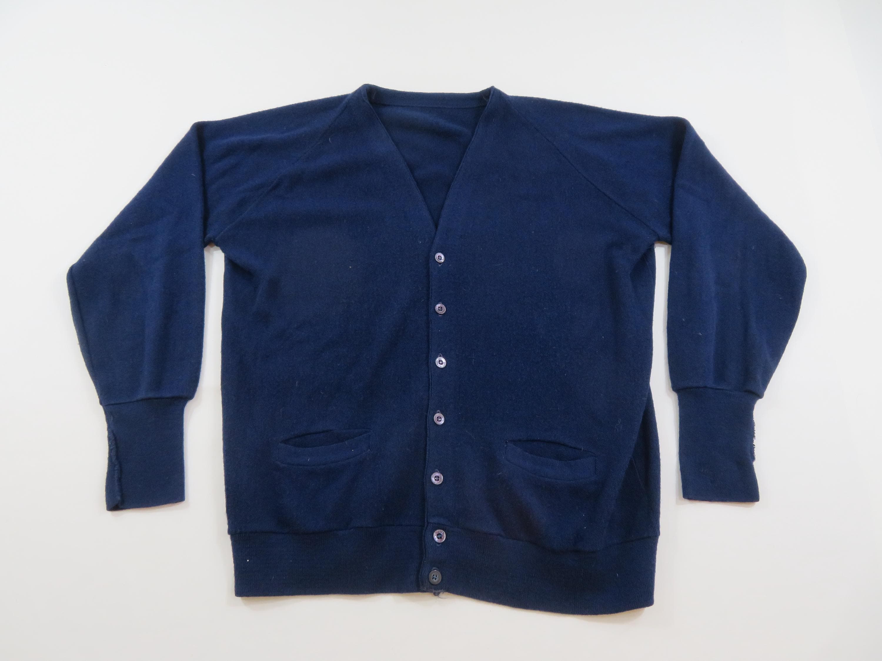 60s~70s Golden Stag Alpen-Janker カーディガン Golf Cardigan Sweater, Dark Blue Button up V-neck, Sz 2XL? 1970s