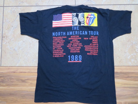 Vintage 1989 Rolling Stones Tour T-Shirt 50/50 Th… - image 3