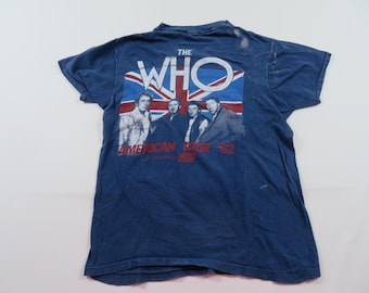 The Who 1982 T-shirt Blue Double Sided Sz S