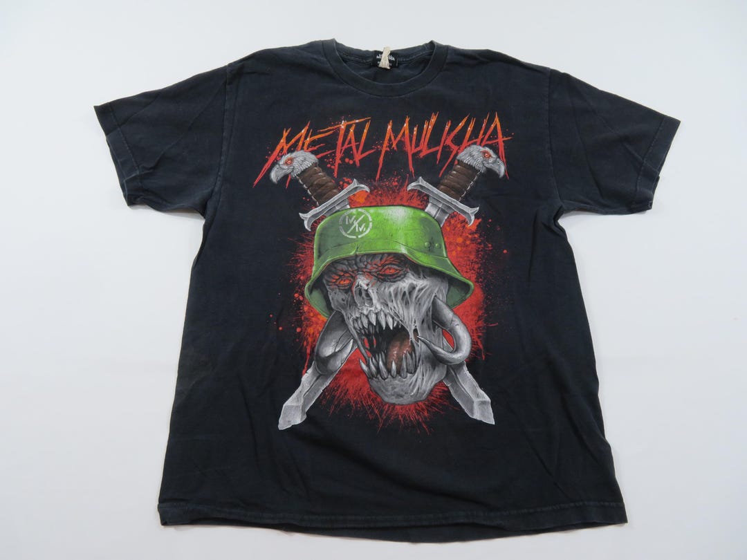 Metal Mulisha T-shirt, Zombie Skull, Black Red Green Sz L Y2K U10 Metal Mulisha T-shirt, Zombie Skull, Black Red Green Sz L Y2K U10