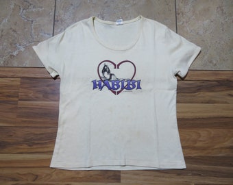 Rare!  Vintage 1979 Habibi Movie Promo Heart Naked Lady Beige T-shirt Sz M tagged XL